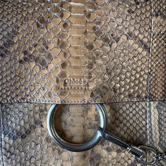 Authentic Chloe medium “Faye” Python Handbag - Picture 3 of 12